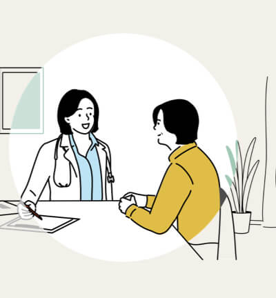 illustration of doctor and patient