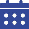A navy blue icon representing a calendar