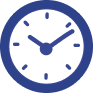 Navy blue icon representing a clock