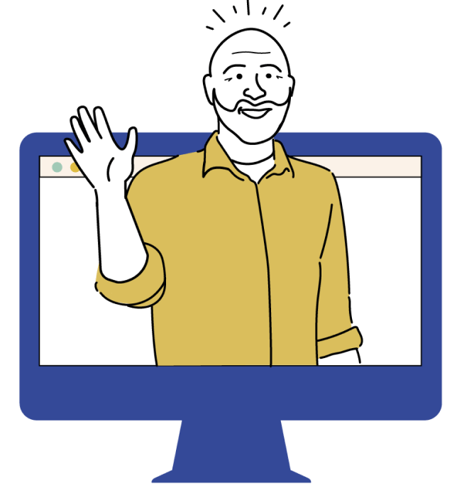 A man talking to you from the computer