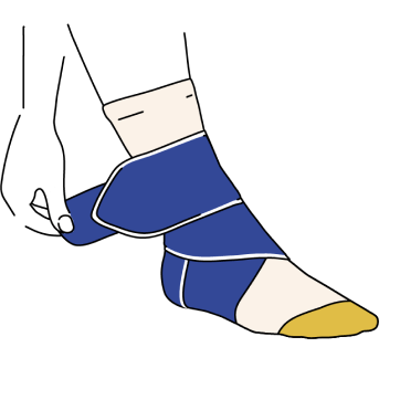 Ankle braces with crisscross straps.